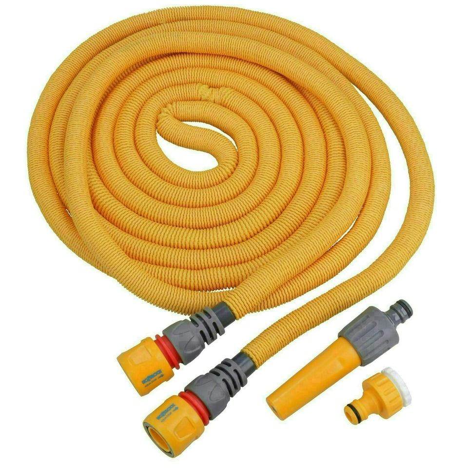 image 1 of Hozelock Expanding Garden Hose Pipe Watering Wonderhoze 12.5 Metres Anti-kink Yellow