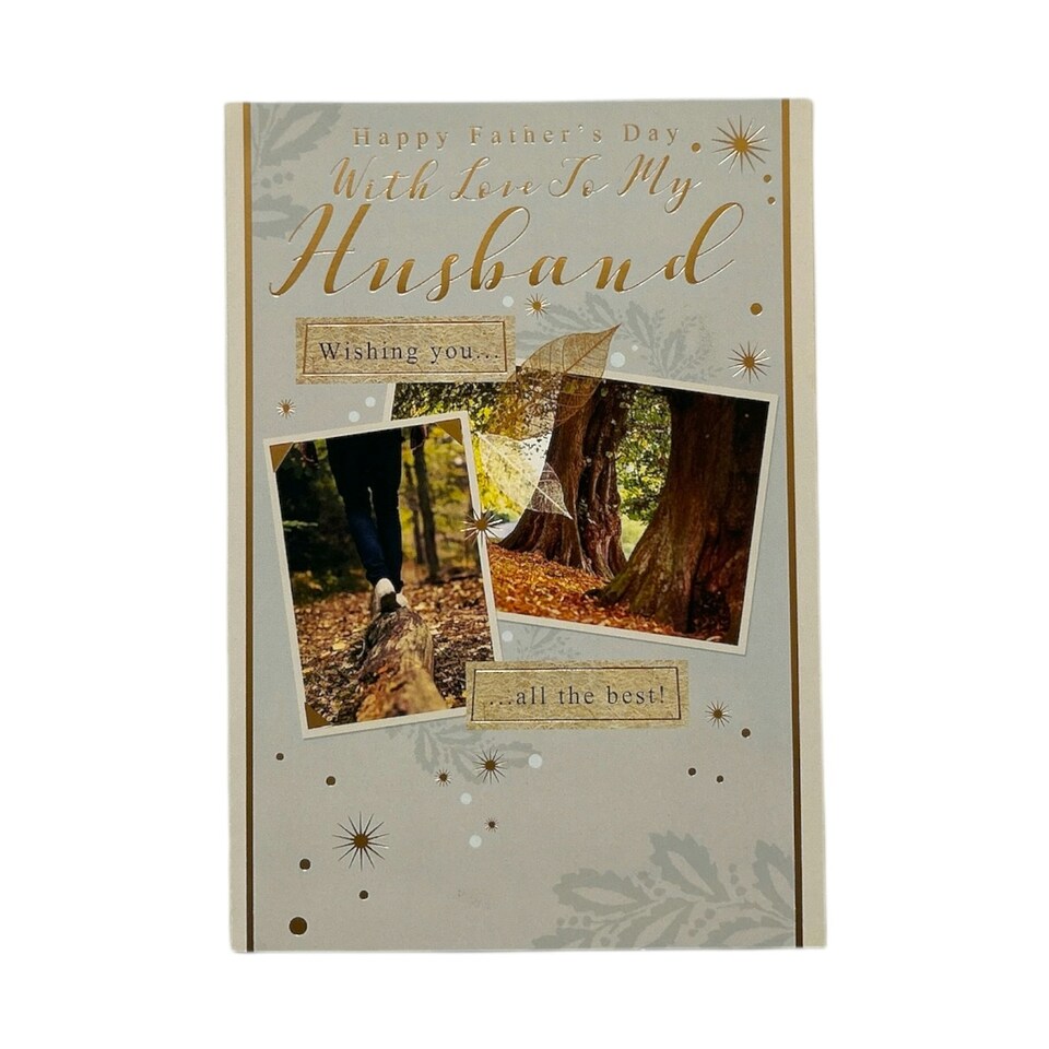 image 1 of To My Husband Photographic Forest Design Father's Day Card