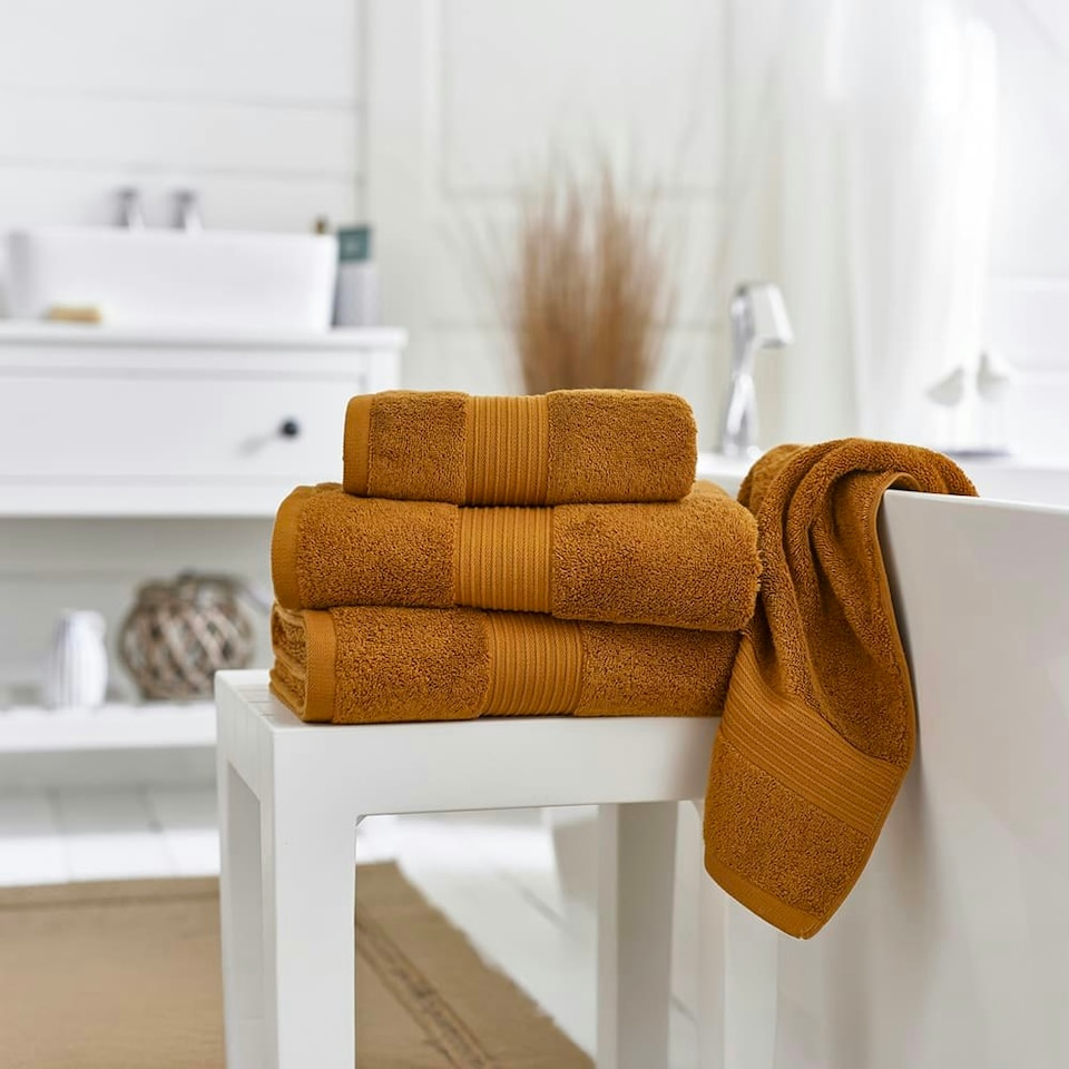 image 1 of Bliss 650gsm Pima Cotton Supersoft Fluffy Towels | Orange | Spice | Bath sheet