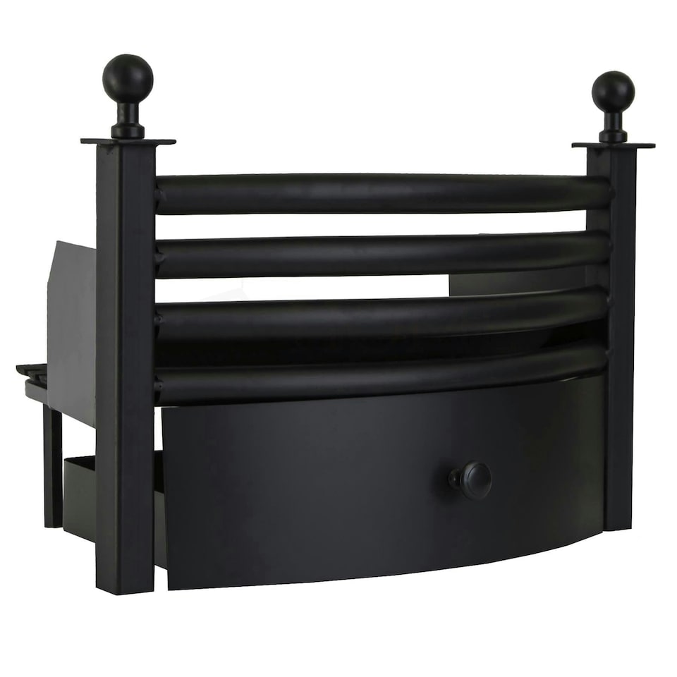 image 1 of Fire Vida Laxton Front Grate Solid Fuel Coal Wood Log Burner Fireside Fireplace Accessory, Black