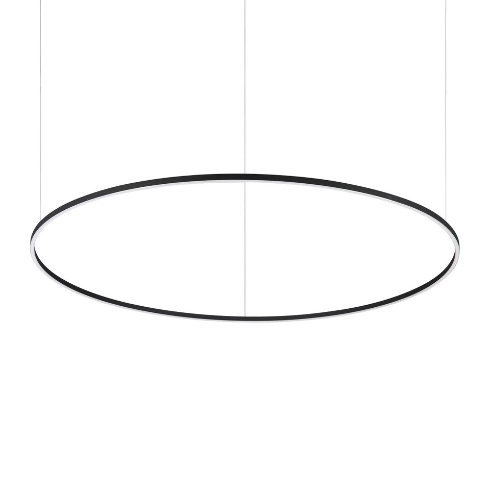 image 1 of ORACLE Slim 150cm DALI Dimmable 3000K Round Integrated LED Pendant Ceiling Light Black