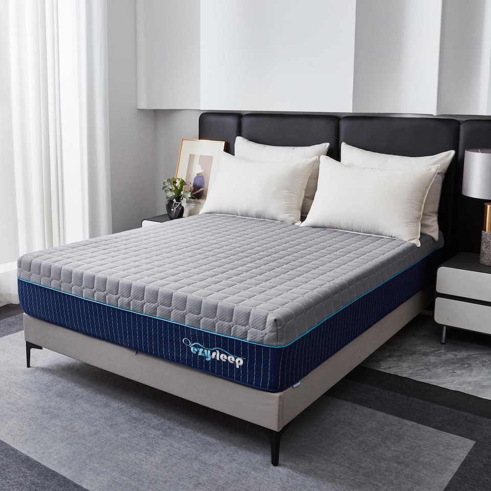 image 1 of Ezysleep Halo 30cm Memory Foam Mattress Hypoallergenic  Medium Comfort Breathable Quilted Sleep Surface