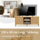 image 9 of COSTWAY Boho TV Stand for 55 Inches Entertainment Center Natural Gold