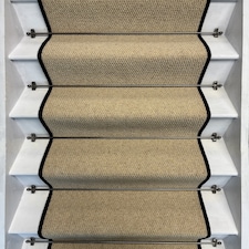 Kalahari Cream Stair Runner with 100% Wool Edge