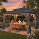 image 7 of Outsunny 3 x 4 m Outdoor Garden Gazebo with UPF50+ Double Roof, Dark Blue
