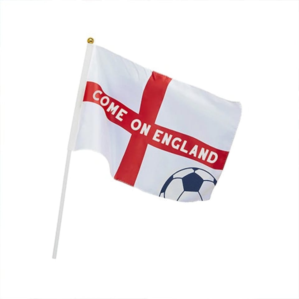 image 1 of Come on England Polyester Large Waving Flags 45cm - Pack of 6