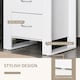 image 4 of HOMCOM Bedside Table with 2 Drawers, Nightstand with Handles and Elevated Base, Side Table for Bedroom, Living Room, White