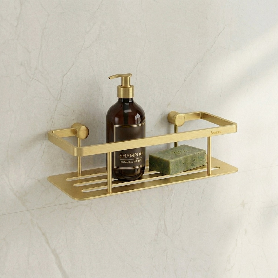 image 1 of Smedbo Brushed Brass Shower Basket