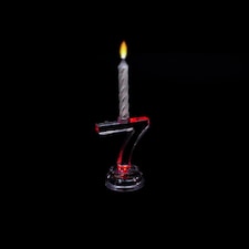 Number 7 Flashing Colour Changing with 4 Candle Clear