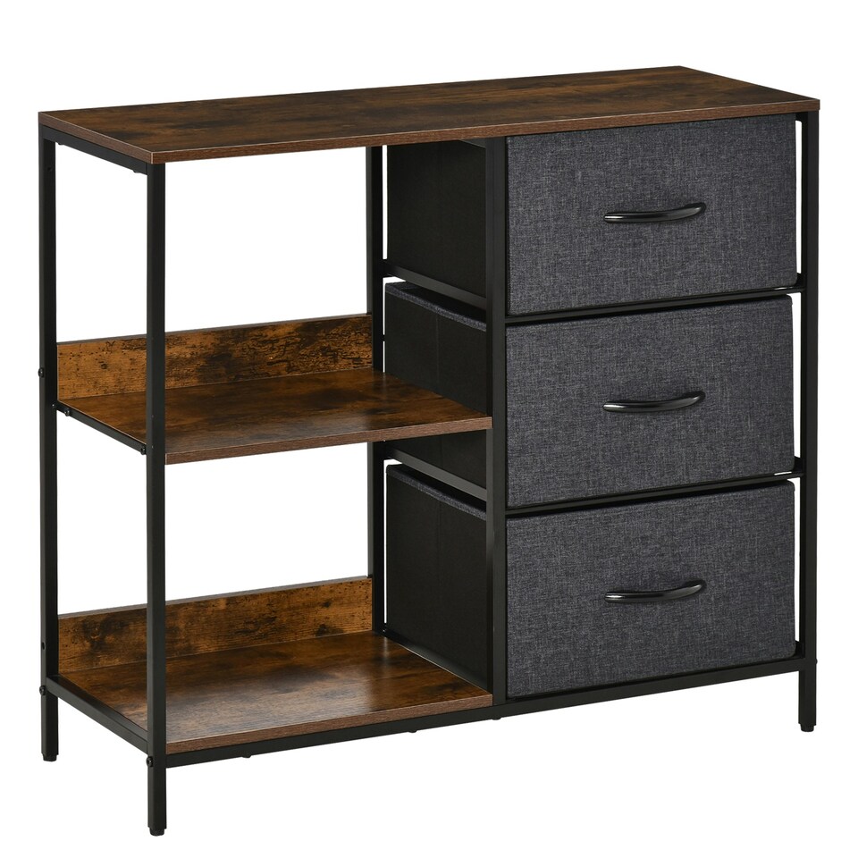 image 1 of HOMCOM Chest Dresser Tower with 3 Drawers Storage Cabinet Organizer, Beige