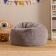 image 1 of Icon Kids Kingston Rabbit Faux Fur Classic Dome Bean Bag, Light Grey