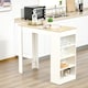 image 5 of HOMCOM Bar Table Coffee Table Kitchen Dining Table with 4-Tier Shelf Natural