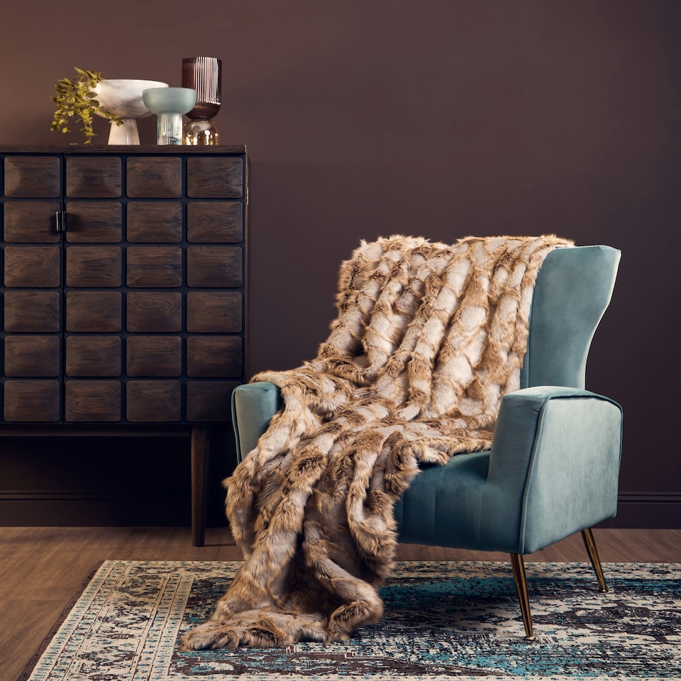 image 1 of Interiors by Premier Green Velvet Chair with Gold Finish Legs, Vertical Channel Tufted Comfort Seat, Winged-Back Velvet Armchair Green