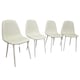 image 1 of Dining Chairs Set of 4 Cream Leather Kitchen Chairs Cream