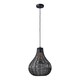 image 1 of ValueLights Torin Painted Black Pendant Light with Black Hourglass Shade | Black