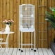 image 7 of PawHut Bird Cage for Budgie Finch Canary Parakeet W/ Stand Sliding Tray White
