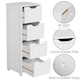 image 4 of Yaheetech Slim Wooden Floor Storage Cabinet with 4 Drawers