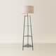 image 4 of ValueLights Hiru Grey 3 Tier Shelf Floor Lamp Grey Shade | Grey