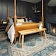 image 4 of KUKOON Teal Blue Distressed Bordered Medallion Non Slip Washable Low Pile Rug 120cm x 170cm | Blue