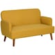 image 1 of HOMCOM 2 Seater Sofa with 21cm Thick Padding and Wood Legs, Yellow