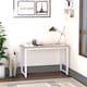 image 1 of HOMCOM Computer Desk, Writing Table, 120 x 60 x 76cm Workstation for Home Office, Study with Metal Frame, Simple Assembly, White