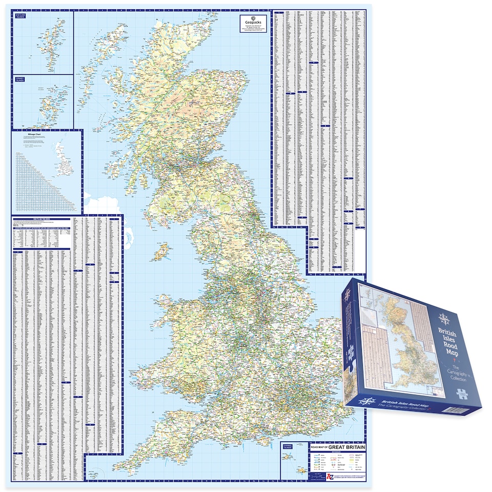 image 1 of British Isles Road Map 1000 Piece Jigsaw Puzzle