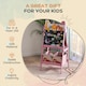 image 6 of AIYAPLAY 2 in 1 Kids Easel with Whiteboard, Chalkboard, Storage Boxes | Pink | Pink