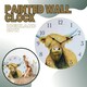 image 7 of Marco Paul 30cm Hand Painted Highland Cow Clock Multi