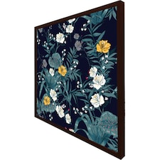 Blue & yellow flowers (Picture Frame) Brown | S