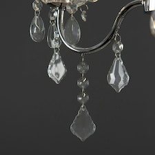 ValueLights Varuna Glass Droplet IP44 Rated Bathroom Chandelier Pendant Ceiling Light | Chrome