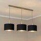 image 3 of ValueLights Reni Black & Chrome Drum Shade 3 Drop Bar Chrome Diner Ceiling Pendant Light Silver
