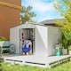 image 9 of Outsunny 9 x 6FT Galvanised Garden Storage Shed with Sliding Door, Silver
