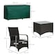 image 5 of Outsunny Rattan 3PCs Chair Table Bistro Set Patio Set with Steel Frame