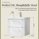 image 5 of Wall Hung 2 Drawers Vanity Unit - Mid-Edge Basin 600mm, Satin White | White | Satin White | 390 x 610 x 540mm