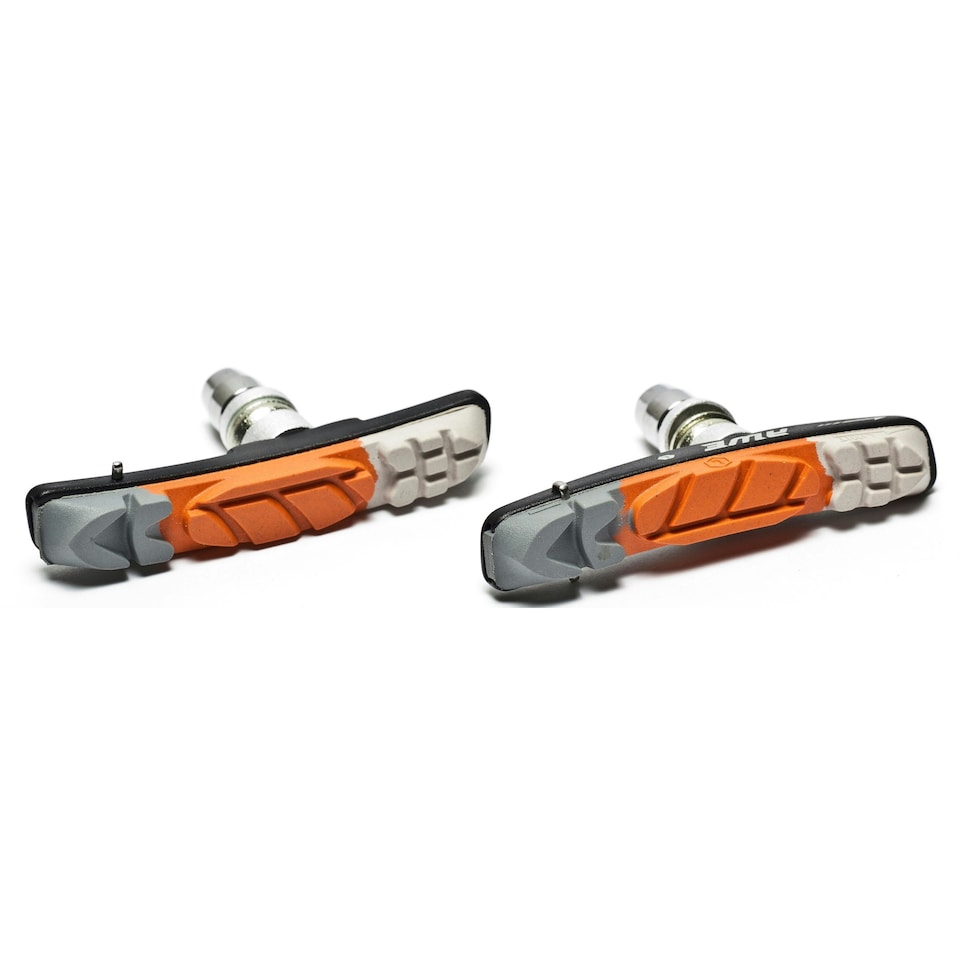 image 1 of AWE 72mm Triple Contour Bike V Brake Blocks/Pads Grey/Orange/White