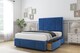 image 4 of Sloomy Lisbon Navy Plush Divan Bed Base 4 Drawers With 26 Inch Strutted Headboard & 12 Inch Matching Footboard | Blue | Navy | Double | 1