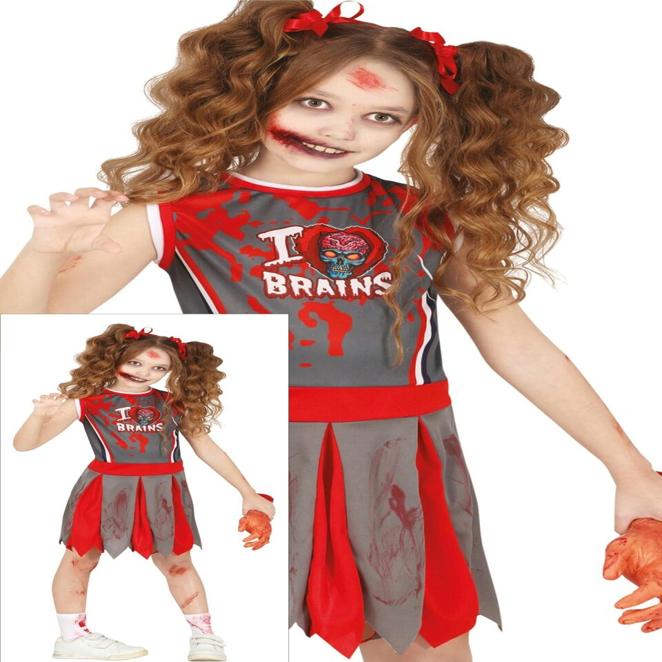 image 1 of Fancy Dress Child Zombie Cheerleader Costume - 10-12 Years