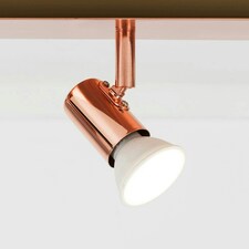 ValueLights Polished Copper 6 Way Adjustable GU10 Ceiling Spotlight - Complete with 5w LED Bulbs 3000K Warm White