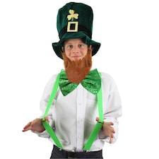 Irish Leprechaun Hat, Bow Tie + Braces | Green | 4