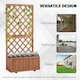 image 5 of Outsunny Flower Stand Plant Shelf Outdoor Pine w/ Trough Planter, Orange
