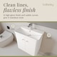 image 7 of Balterley Curve Modern Bathroom Wall Hung 2 Door Vanity Unit Basin | White | Gloss White