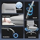 image 7 of Vinsetto Office Chair with Footrest, Double Padding Ergonomic Desk Chair with 6-Point Vibration Massage and Back Heating, Microfibre Fabric with 135 Reclining Back, Grey