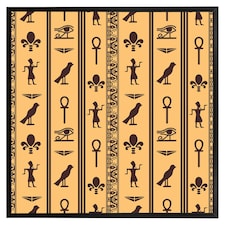 Eye of horus, pharaoh, flowers, pyramid, bird, ankh (Picture Frame) Black | L