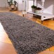 image 2 of KUKOON Slate Grey Deep Pile Shaggy Hallway Runner Rug 60cm x 240cm