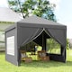 image 9 of Outsunny 3 x 3 M Pop Up Gazebo, Wedding Camping Party Tent Canopy Marquee with Carry Bag and 2 Windows, Grey