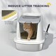 image 6 of PawHut Stainless Steel Litter Box, Enclosed Metal Cat Litter Tray with Scoop White | One Size