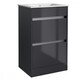image 1 of Bathroom 2-Drawer Floor Standing Vanity Unit with Basin 500mm Wide - Storm Grey Gloss (Urban) - Brassware Not Included Grey