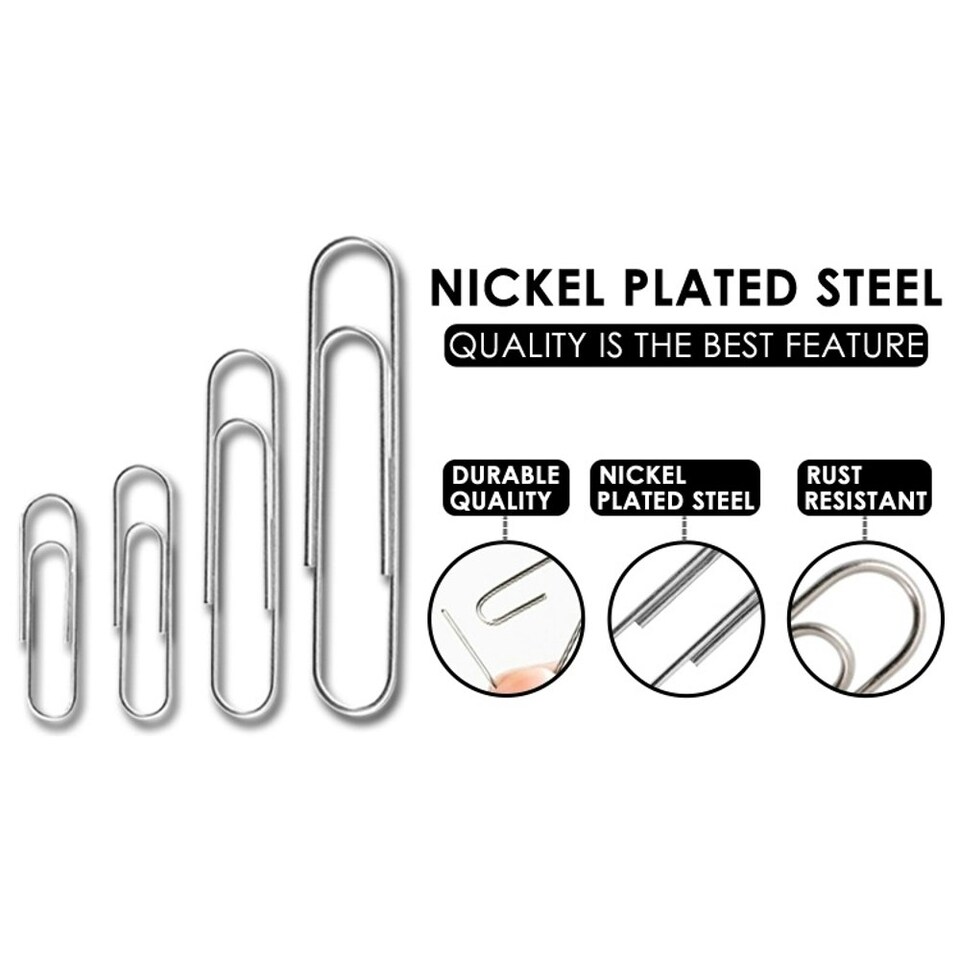 image 1 of Pack of 100 Round End Paper Clips 33mm