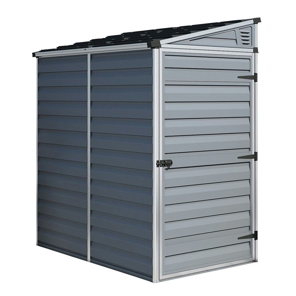 image 1 of 6 x 4 (1.75m x 1.17m) Single Door Pent Plastic Shed with Skylight Roofing