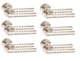 image 2 of Golden Grace 6 Pair Knurled Hex Cut T-Bar Door Handle Satin Nickel Finish with Spindle and Screws